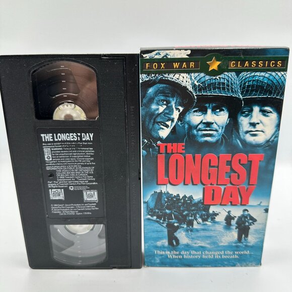 The Longest Day VHS 1962 B&W Fox War Classics Special Edition WWII Drama - Picture 3 of 3